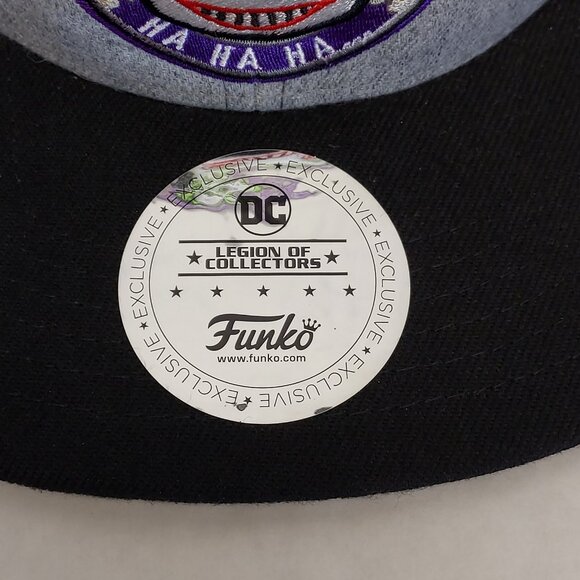 The Joker Funko Snapback Baseball Cap Hat DC Comics Gray Black Purple New - Picture 9 of 16